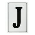thumbnail image 1 of Uxcell Letra de Aluminio J, Números de Casa de 11.8 Pulgadas y Letras de Metal, Señales de Estacionamiento [Texto Negro Sobre Blanco], 1 of 1