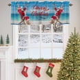 thumbnail image 4 of Santa Claus Valances for Windows, 54 x 18in, Christmas Beach Ocean Rod Pocket Kitchen Valance Curtain Light Filtering Window Treatments for Living Room Bedroom, 1 Panel, 4 of 7