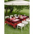 thumbnail image 3 of Outdoor Tablecloth with Umbrella Hole and Zipper, Valentine's Day Rectangle Table Cloth 60x84 Inch Waterproof Tablecloth, Gnomes Roses Love Red Plaid Romance Picnic Table Cover for Patio Camping, 3 of 7