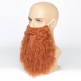 thumbnail image 5 of Barba y bigote Yan Dream para hombre, largo, rizado, rojo jengibre, 5 of 5