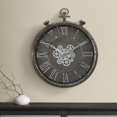 thumbnail image 6 of 24" Large Vintage  Wall Clock with Moving Gears, Steampunk Battery Operated Oversized Pocket Watch Design, Rustic Farmhouse Decor for Living Room, Office, Bar, Gray Bronze, 6 of 13