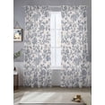 thumbnail image 2 of Blue Floral Sheer Curtains 108 Inch Length 2 Panels Set for Living Room/Bedroom, Farmhouse Vintage Flower Leaf Botanical Curtain Sheers Drapes Rod Pocket Curtains Window Treatment Set 52''x108''x2, 2 of 7