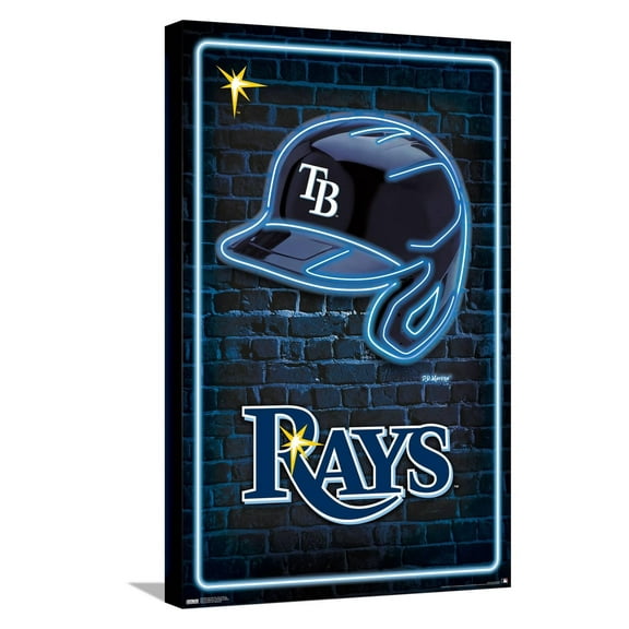 MLB Tampa Bay Rays - Neon Helmet 23 Canvas Wall Poster, 14.725" x 22.375"