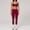 Red, variant on PISONIC Women Workout Sets Color Block Twist Back Layered Sports Bra Twist Waist Leggings Gym Yoga Outfits