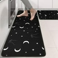 thumbnail image 2 of Kitchen Rugs Sets Of 2,Black White Cat Moon Star Pattern Anti Fatigue Kitchen Mat Rugs Non Slip Washable,Decorative Kitchen Floor Mats for Kitchen,Sink,Laundry,17"x47"+17"x47", 2 of 5