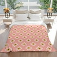 thumbnail image 3 of Classic Pink Pattern Flannel Blanket for Bed,Travel and Camping, Abstract Tribal Aztec Western Super Soft Cozy Blanket for All Seasons 32"x48", 3 of 7
