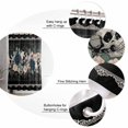 thumbnail image 6 of Skull Rose Flowers Shower Curtain Set ，Waterproof Fabric Shower Curtains Horror Skeleton Navy Flowers Leaves Black Shower Curtains for Bathroom,Bathroom Decor 36"x72", 6 of 6