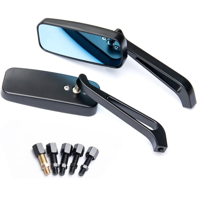 T Gift Of WTZMOTO Harley Mirrors Black - Motorcycle Side View Mirror compatible Handlebar Dual Sport Mirror Compatible with Harley Davidson Softail, Sportster, Chopper, Bobber, Touring,:No Bolt for H
