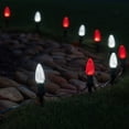 thumbnail image 2 of Wintergreen Lighting C9 Red & Cool White OptiCore Faceted LED Christmas Pathway Light Kit, 100 Lights, 12" Spacing, Green Wire, 100 ft, 2 of 8