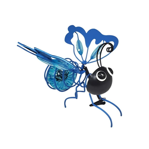 FYHALE Solar Bee Lights Outdoor, Hanging Bee Solar Garden Lights Decor for Outside, Outdoor Statues Figurine Lights Decorations for Patio Balcony Yard Ornament Housewarming(Blue)