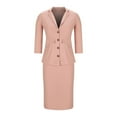 thumbnail image 4 of Women Dresses under $10! Xqxayjr Women's Business Suit Sets 2 Piece Long Sleeve Blazer and Pencil Skirt Suit Set Lady Blazer Office Work Solid Slim Fit Jacket Outfits, 4 of 5