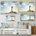 thumbnail image 4 of Designart "Lighthouse Panorama In Minimalist Style" Beach Light House Floater Framed Wall Decor, 4 of 5