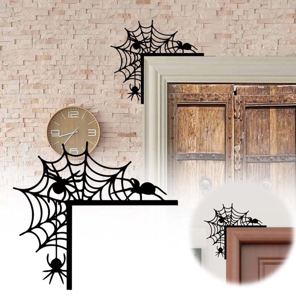 WIQUOKETT Fall Decor Door Frame Decoration Holiday Creative Door Corner Pendant Black Silhouette Wooden Crafts Fall Decorations for Home