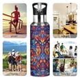 thumbnail image 7 of Yayeee 33oz Insulated Water Bottle Double Wall Stainless Steel with Flip Straw Lid, Red Geometric Eagle, 7 of 7