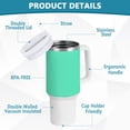 thumbnail image 3 of 40 oz Tumbler with Handle and Straw Lid Spearmint Insulated Vacuum Water Bottle Stainless Steel Travel Cup, 3 of 8