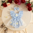 thumbnail image 2 of Sopiago Baby Girl Clothes Summer Outfit Newborn Strawberry Bow Ruffle Sleeveless Tulle Romper Dress Cute Infant Onesie Sky Blue,0-3 Months, 2 of 6
