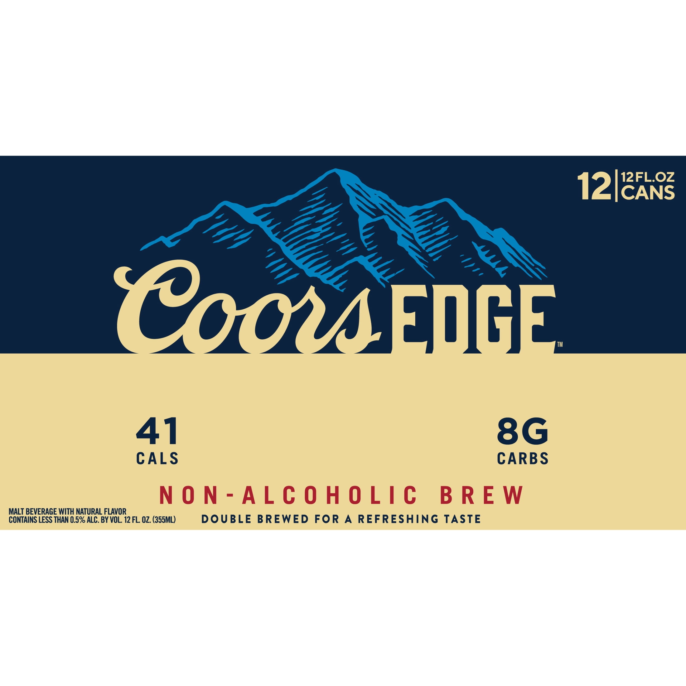 Coors Edge, 12 Pack, 12 fl oz Aluminum Cans, 0.4% ABV