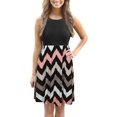 thumbnail image 1 of Fridja Women O- Neck Sleeveles Dress wave pattern Print Mini Tank Tops Dress, 1 of 6