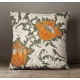 thumbnail image 3 of S4Sassy Throw Floral Print Square Pillow Case Decorative Olive Green Cushion Cover -18 x 18 Inches, 3 of 4