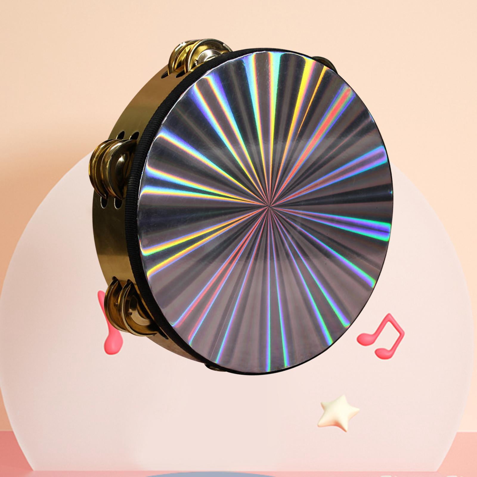 Drum Tambourine Wooden Professional Handheld for Dance Party Showing Children Adults 8 Inch Style B