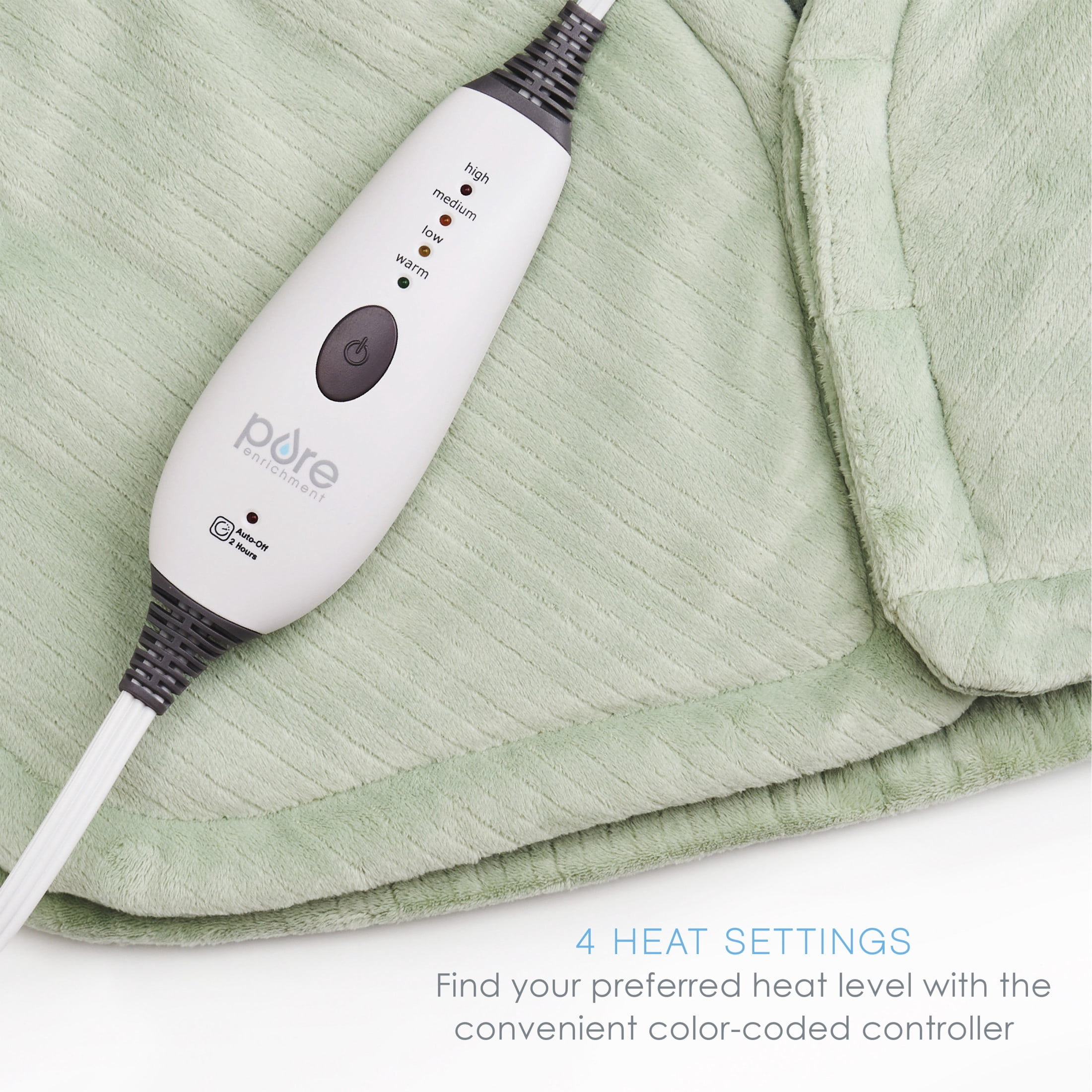 Pure Enrichment WeightedWarmth Weighted Neck and Shoulder Heating Pad - 5.5 lbs, 4 Heat Settings, BPA-Free Non-Toxic Beads, and Soft Micromink — Ideal for Neck, Shoulder, and Upper Back Pain (Jade)