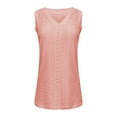 thumbnail image 4 of Dyfzdhu Tank Tops for Women Trendy Loose Solid Color V Neck Sleeveless Shirts Summer Tops Orange, 4 of 6