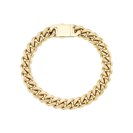 Focus for Men by Focus Men, Soldi Bold, Signature Curb Link Bracelet in Stainless Steel with Gold Tone Ion Plating, 9".