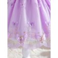 thumbnail image 4 of Baby Girl Romantic & Elegant Bowknot Decoration Jacquard Patchwork Butterfly Applique Mesh Ruffle Hem Dress, 4 of 5
