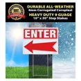 Enter Exit Arrow Yard Signs with Stake - 18x24 Double Sided Outdoor ...