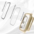 thumbnail image 3 of Apple Watch Case with Screen Protector for Apple Watch 38mm Series 3/2/1, Bling Crystal Diamond Rhinestone Ultra-Thin Bumper Full Cover Protective Case for Women Girls iWatch Champagne Gold, 3 of 5