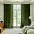 thumbnail image 2 of PHOENIGON Velvet Solid Color Metal Grommets Room Darkening Curtain Panels (Set of 2 ), 2 of 10
