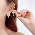 thumbnail image 2 of New Temperament Fashion Earrings Copper Inlaid Colored Zirconium Earrings Women's 925 Silver Needles Full of Zirconium Inlaid Flower Stud Earrings, 2 of 12