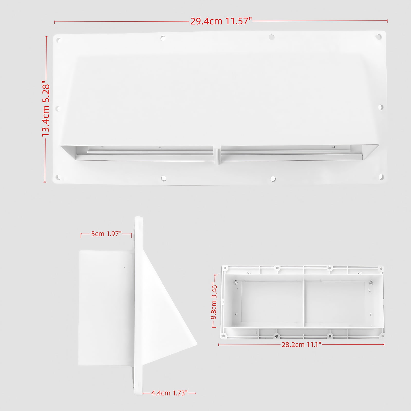 TAPDRA Store RV Exterior Sidewall Vent for Range Hoods ABS Plastic Easy Installation Kit with Screws Direct Fit