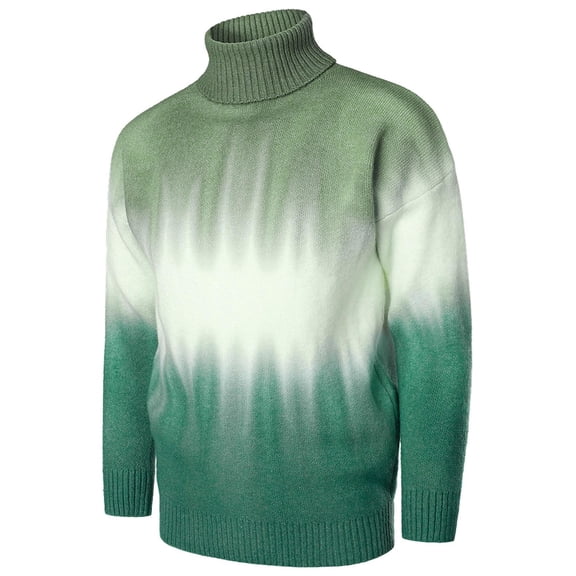 Vedolay Turtleneck Men 2023 Long Sleeve Crop Tops Knitted Pullover Tops Green,XL