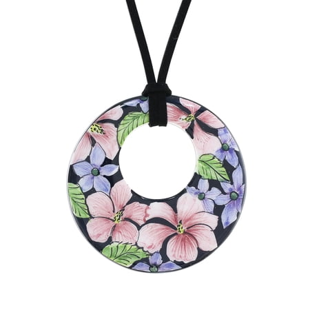 NOVICA Ceramic pendant necklace, 'Jepun Blooms'