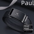 thumbnail image 1 of Cinturón de hombre Cinturón de cuero Cinturón de hombre Cinturón de piel de vaca de capa superior de alta gama para negocios Cinturón de hombre, opciones de longitud versátiles, 1 of 5