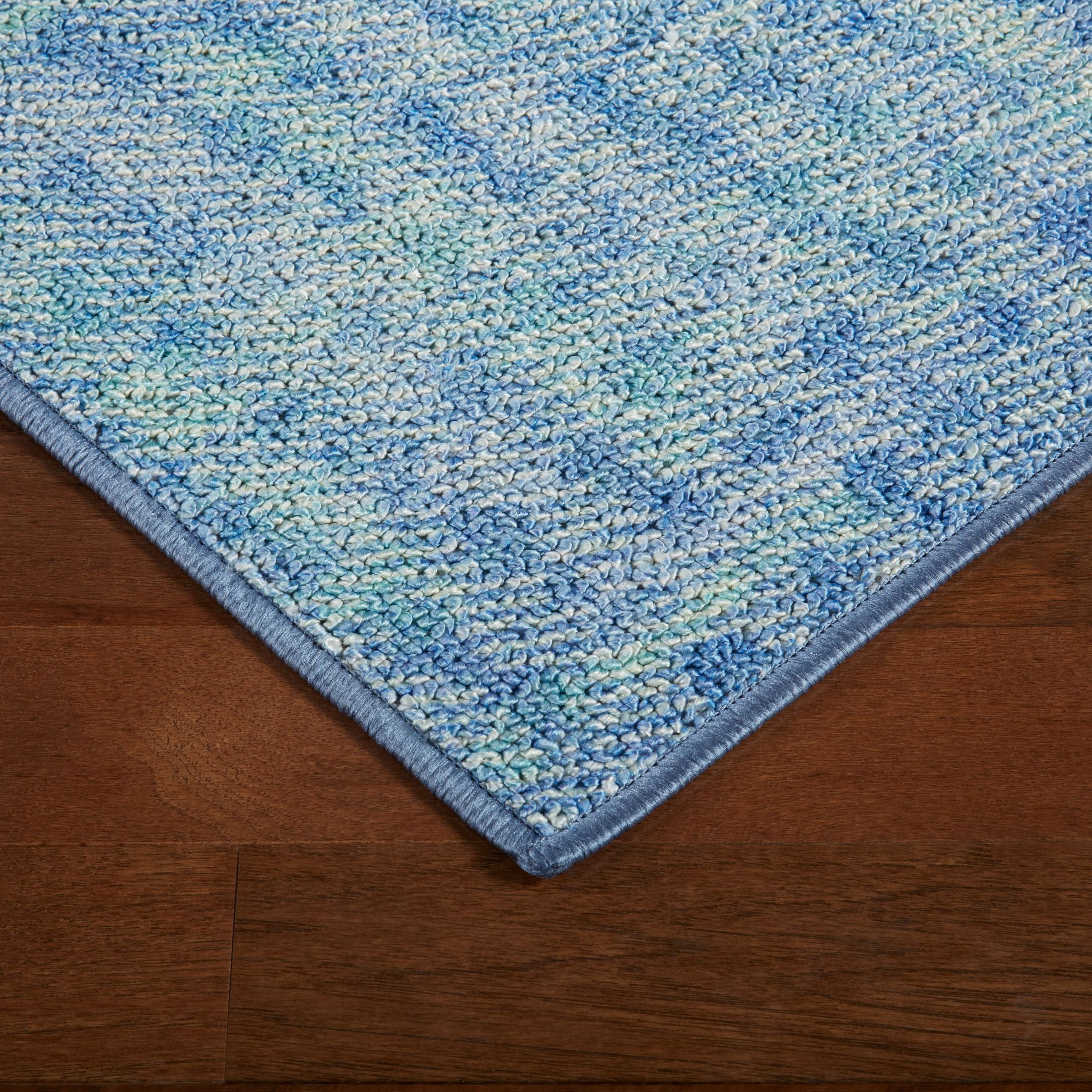Mainstays Washable Indoor Area Rug, Abstract Blue, 35.43"x55.12"