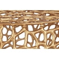 thumbnail image 4 of Meridian Furniture Priya Collection Table Basse Ronde Moderne Contemporaine en Aluminium Massif au Design Complexe, Or, 4 of 5