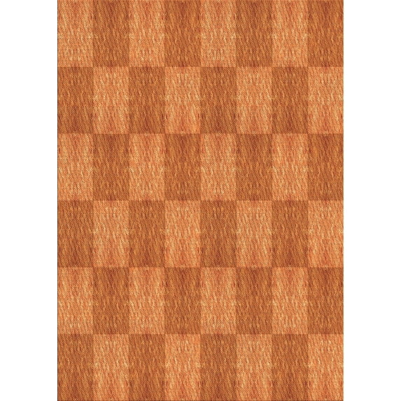 Ahgly Company Indoor Rectangle Patterned Orange Red Orange Area Rugs, 7' x 9'