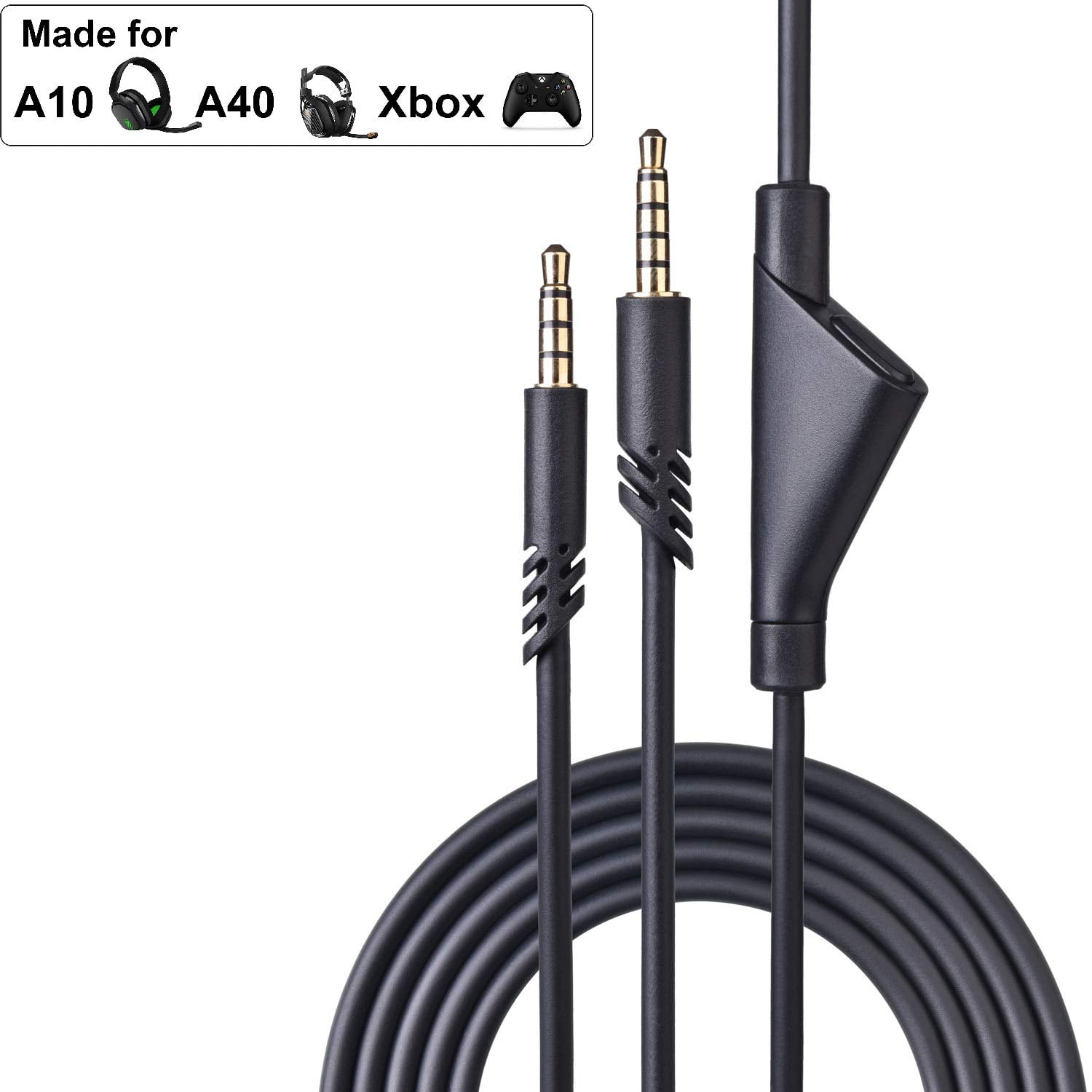 Cable with Volume Control and Inline Mute Function Replacement Cord for Astro A10 A30 A40 A50 Headset Durable Braided Cable Compatible with Xbox One Play Station 4 PS4 Via 3.5mm Jack 2.0M 6.5Ft 
