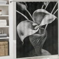 thumbnail image 6 of JEUXUS Durable and Washable Contemporary Life White Flower Lily Shower Curtain Multiple Sizes White, 6 of 7