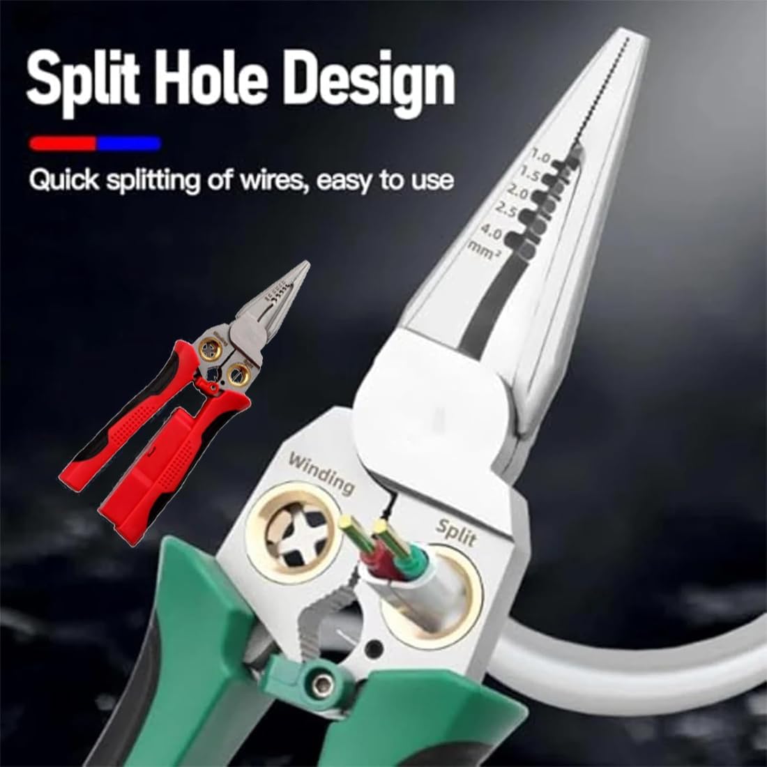 Outdoorfun 8 in 1 Wire Stripper Twister for Cutting and Pulling Wires Cable Scissors, Voltage Tester, Pinzas De Electricidad, Multi-function Electric Wire Stripping Tool