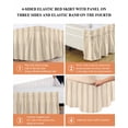 thumbnail image 6 of Brown Stripe Wrap Around Bed Skirts for King Bed 18" Drop, Bed Skirt with Adjustable Elastic Belt Dust Ruffle Bed Valance for Bedroom Hotel Luxury Modern Farmhouse Texture Geometric Bed Frame Cover, 6 of 7