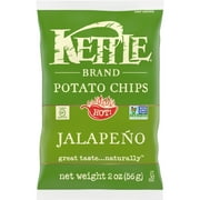 Kettle Brand Potato Chips, Jalapeno Kettle Chips, Snack Bag, 2 oz
