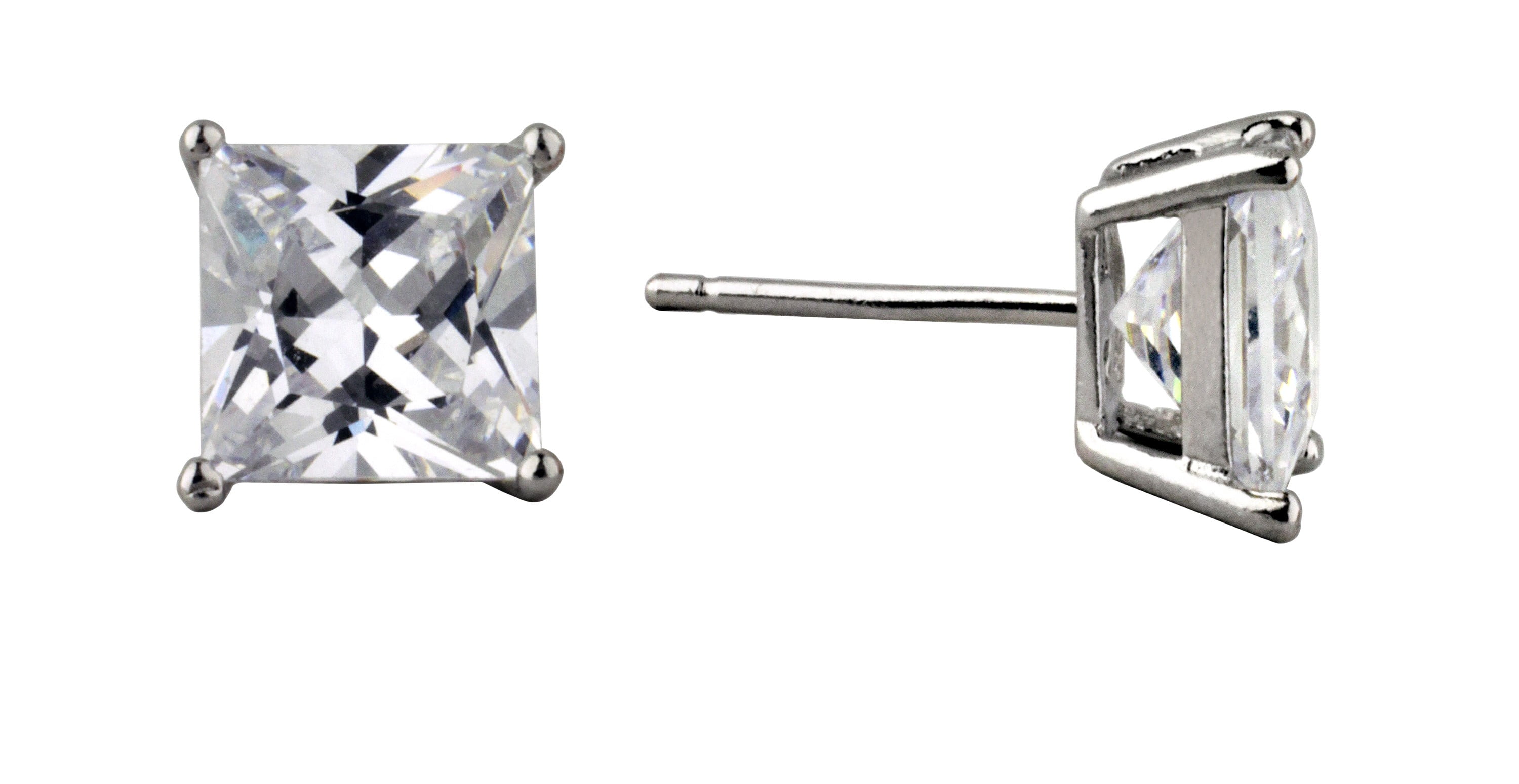 Brilliance Fine Jewelry Women's Simulated Diamond Two Tone Earring Set in Rose Gold Flash Plated Sterling Silver