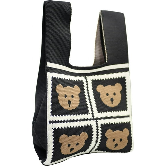 UTAH-Women's Wrist Handbag Wristlet Handbag Sleeve Knot Pouch Portable Purse Tote Gift Bag Cute Pattern of Panda, Green, 8*4.3*13.8inch