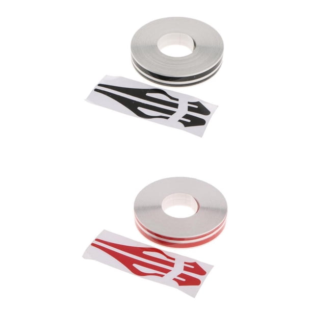 2 Piezas De De Raya Calcomanías De Vinilo Calcomanías Para Automóviles Dual Line Negro + Rojo