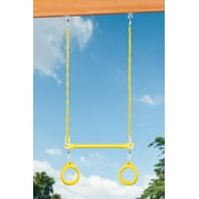 Trailside Cedar Swingset with Belt Swings and Trapeze Bar, All Wood, Hardware, and Assembly Instructions Included