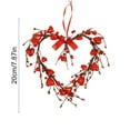 thumbnail image 3 of JoyMoreHome Valentine Day Heart Shape Artificial Rattan Wreath with Small Heart Decor, Durable Holiday Hanging Ornament for Wall, Window, Door, 3 of 6