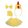 thumbnail image 2 of Conjunto de 4 piezas de disfraz de pollo, diadema de pollo de Pascua para fiesta de Acción de Gracias Amarillo, 2 of 9